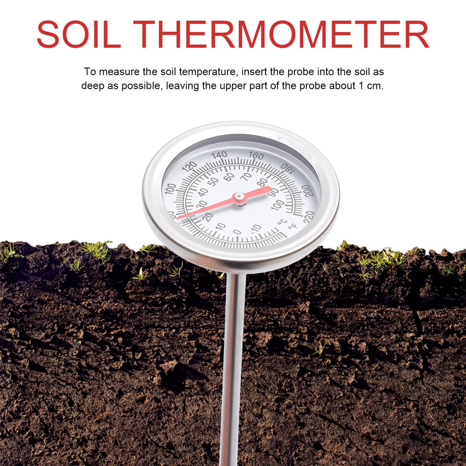 Kisangel 3stücke Edelstahl Boden Thermometer Mit Langer Sonde Temperaturmesser Für Kompost Und Erde - Batteriefrei Langlebig Und Einfach Zu Reinigen Für Garten Und Landwirtschaft