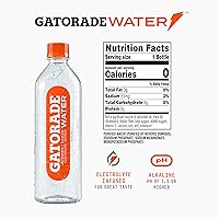 Vista 2 de Agua Gatorade, sin sabor, con electrolitos infundidos para un gran sabor, pH alcalino 7.5 o superior, 20 fl oz (Paquete de 12)