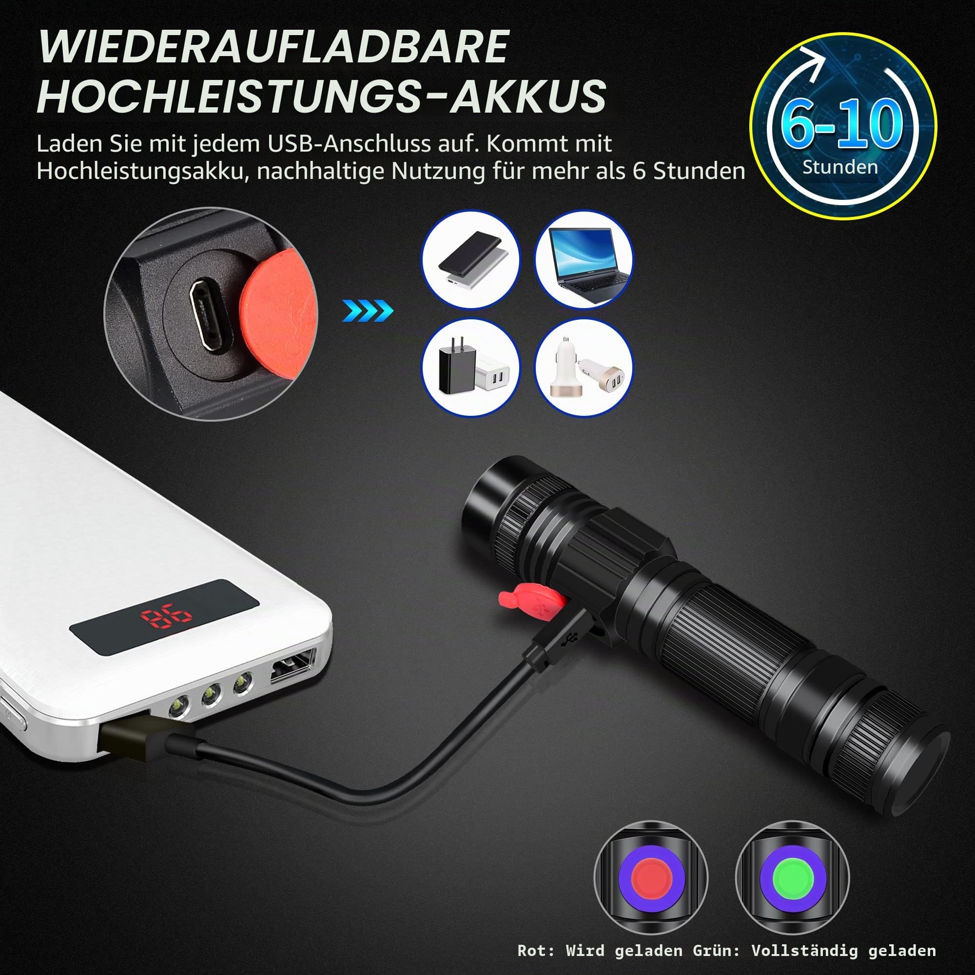 DARKBEAM UV Taschenlampe Schwarzlicht 365nm & 395nm Wiederaufladbare, Woodsche Lampe USB Schwarzlichttaschenlampen Mini Hand LED Ultraviolett Licht, Heimtierurindetektoren, Bernstein, Resin, 2er Pack