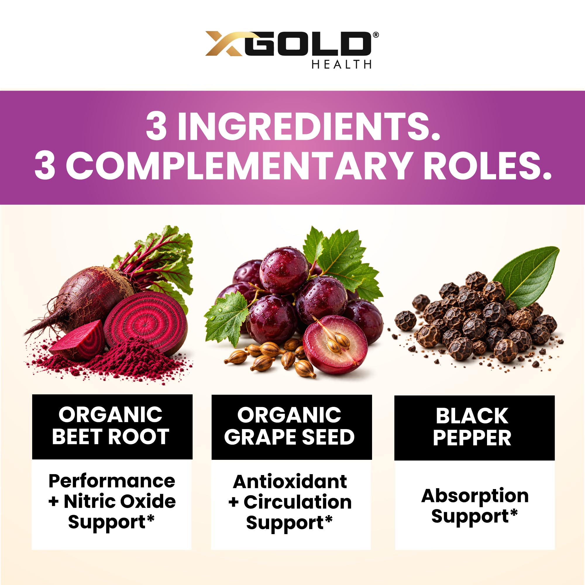 X Gold Health Organic Beet Root Capsules with Grape Seed Extract, 180 Count — Amazon image 7
