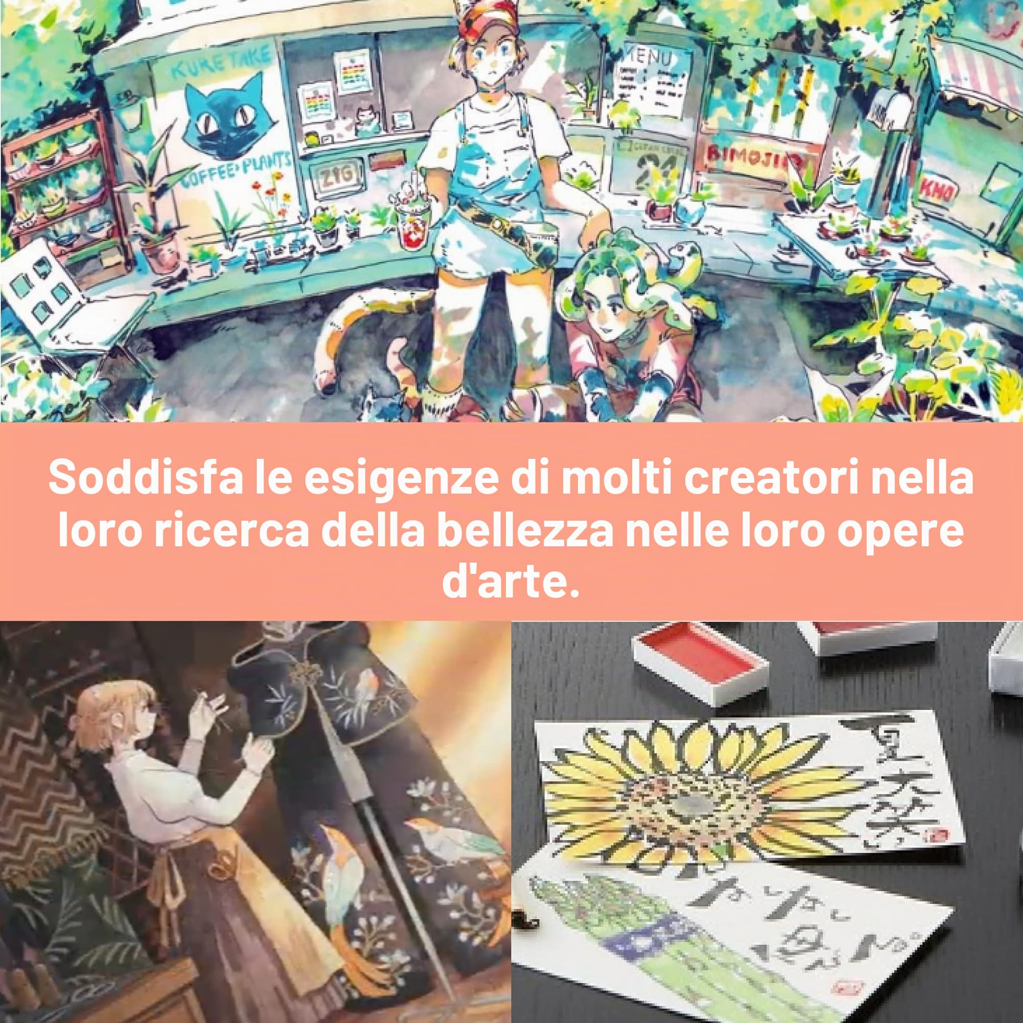 Kuretake GANSAI Tambi Set 24 colori per acquerelli, Art Nouveau colors, MC20/24V/NW