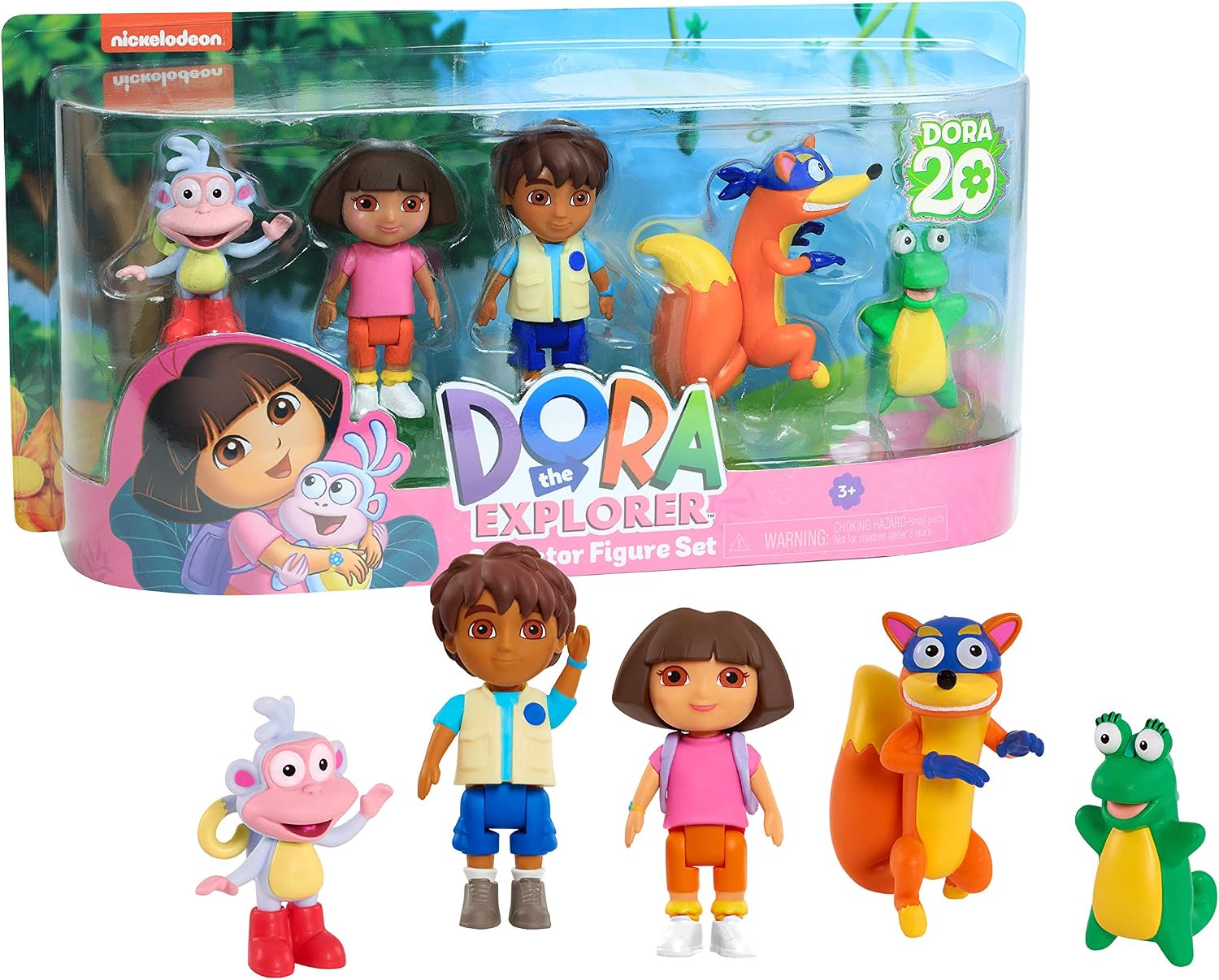 Just Play Dora The Explorer Collector Figure Set, 5-Pieces, Includes Dora, Diego, Boots, Swiper, and Isa