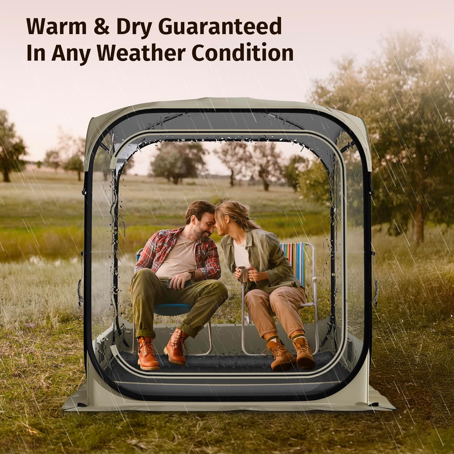 East Oak Weather Sports Tent for Fishing, Sports Event | Pop Up Bubble Tent Instant Sun & Rain Shelter | No Condensation, Spacious Interior, Ultra Visibility | All Weather Protection