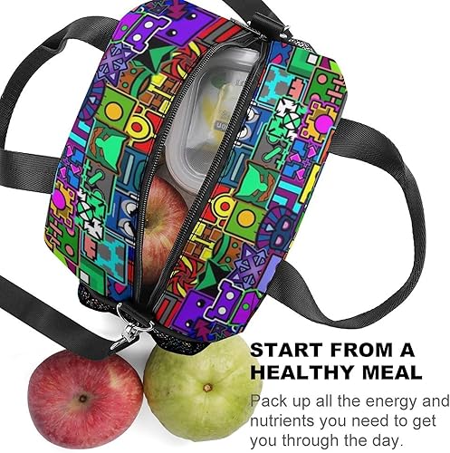 Miniatura 3 de Geo_metry Da_sh Anime - Lonchera aislada con correa ajustable, bolsa de almuerzo portátil, bolsa de mano para el trabajo, picnic, bolsa Bento