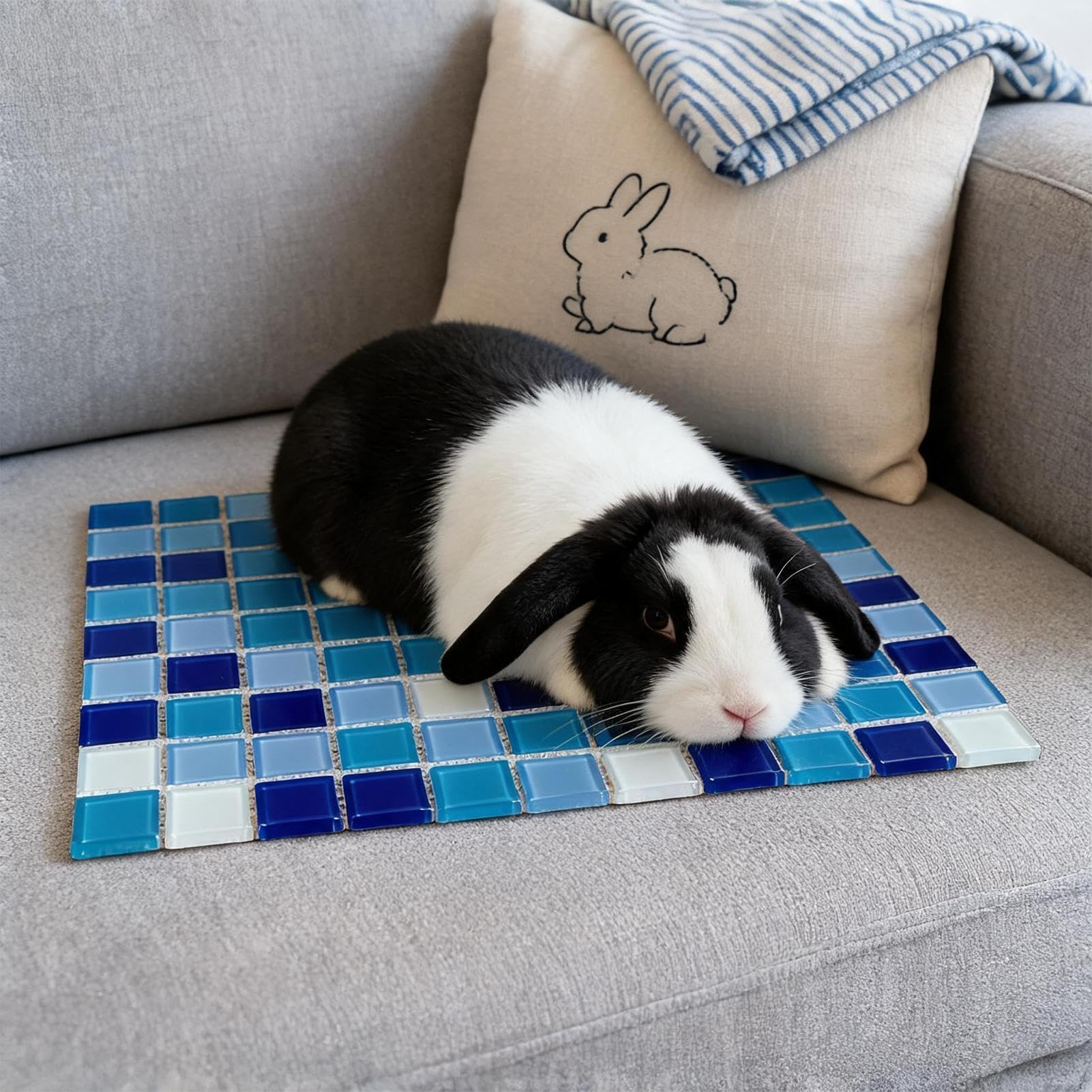 Kühlmatte für Kaninchen, kratzfestes -Schlafkissen, kühlendes Hamsterbett, für Igel, Mäuse, Chinchillas, Frettchen, Eichhörnchen