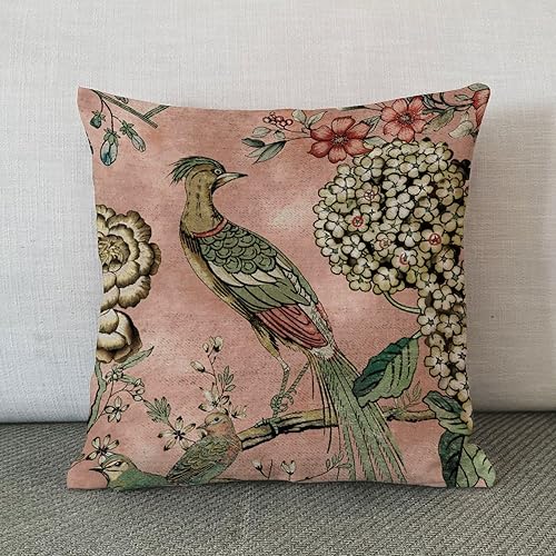 Miniatura 2 de Fundas de almohada estilo europeo estilo chinoiserie, funda de almohada asiática, 22 x 22 pulgadas, estilo rústico, para dormitorio, sala de estar,