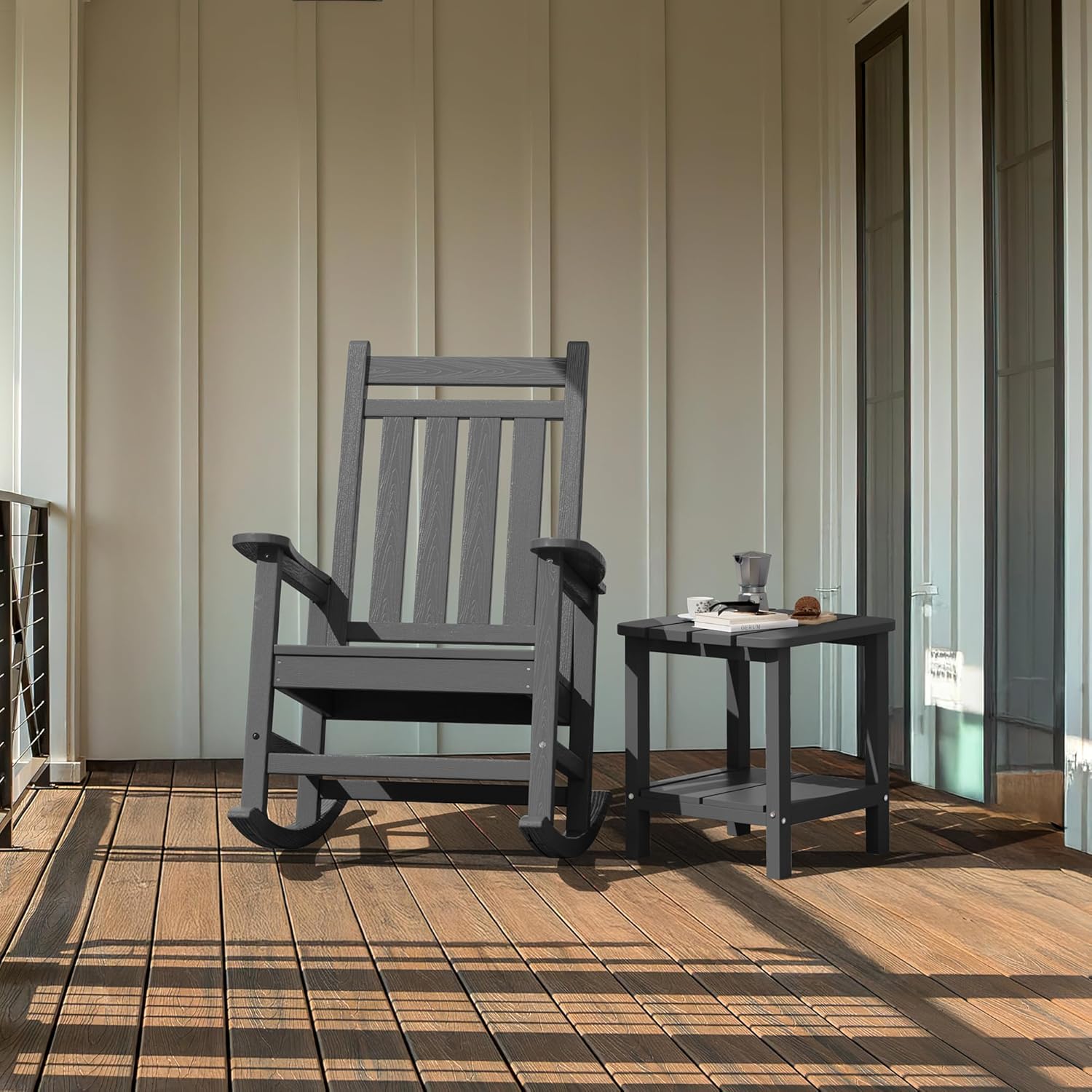 Elevate Your Outdoor Space with the SERWALL Gray Adirondack Table!