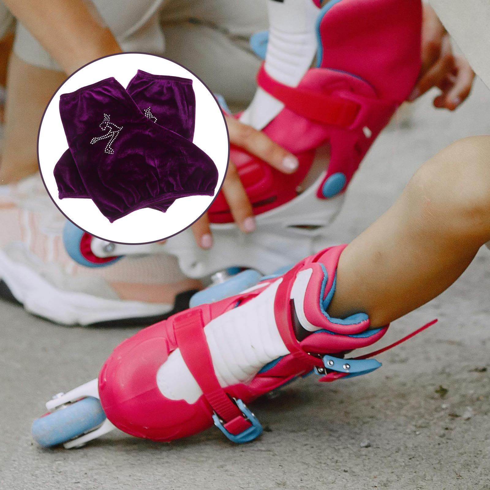 Levemolo Fundas para Patines de Hielo y Patinaje Artístico, 1 Par de Cubrebotas Elásticos de Poliéster, Protección contra Suciedad para Botas de Patinaje, Uso en Pista y Exteriores