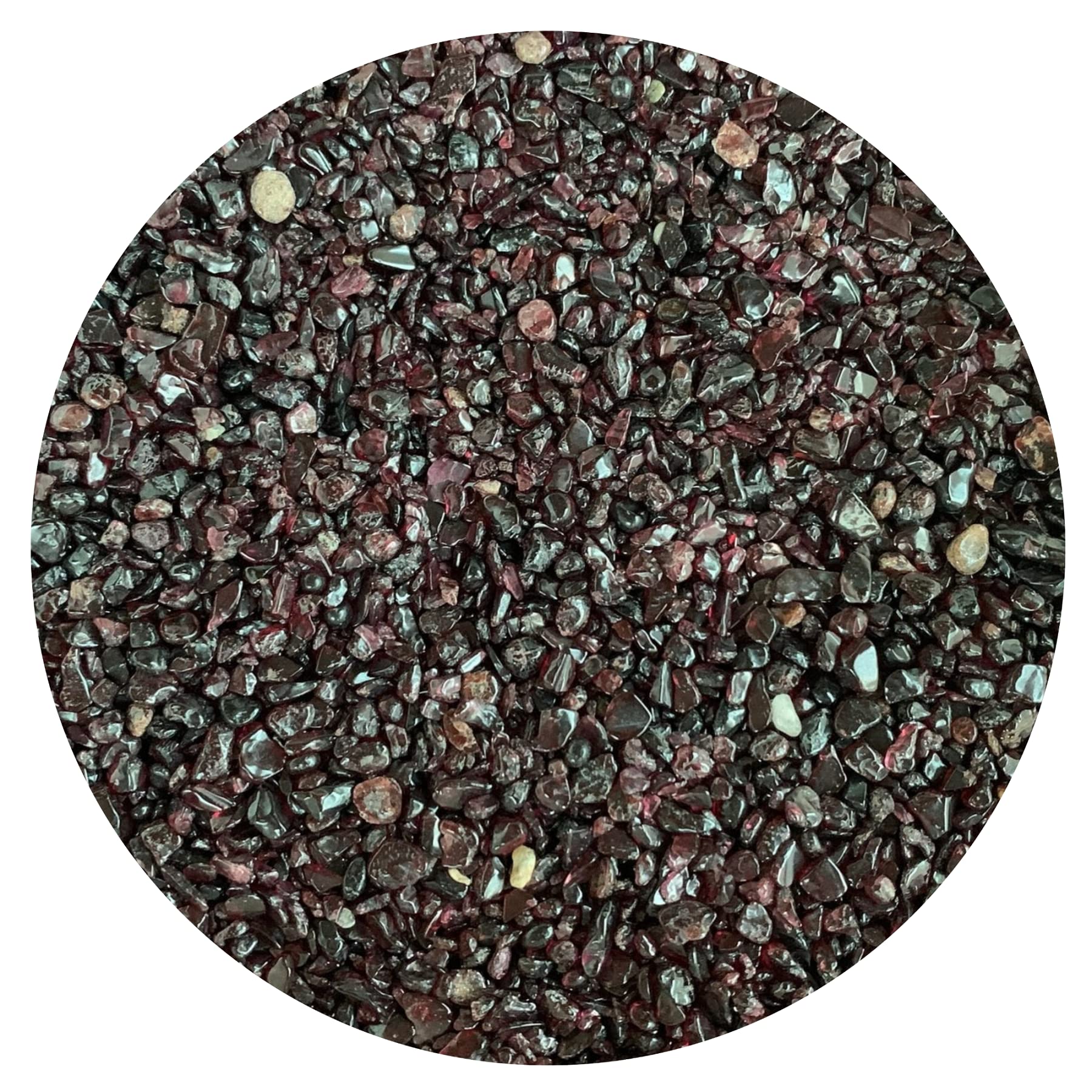 2 oz Lot Natural Semi Garnet Tumbled Gemstone Chips, Crushed Mini Crystals, Undrilled Crystal Chips (Garnet)