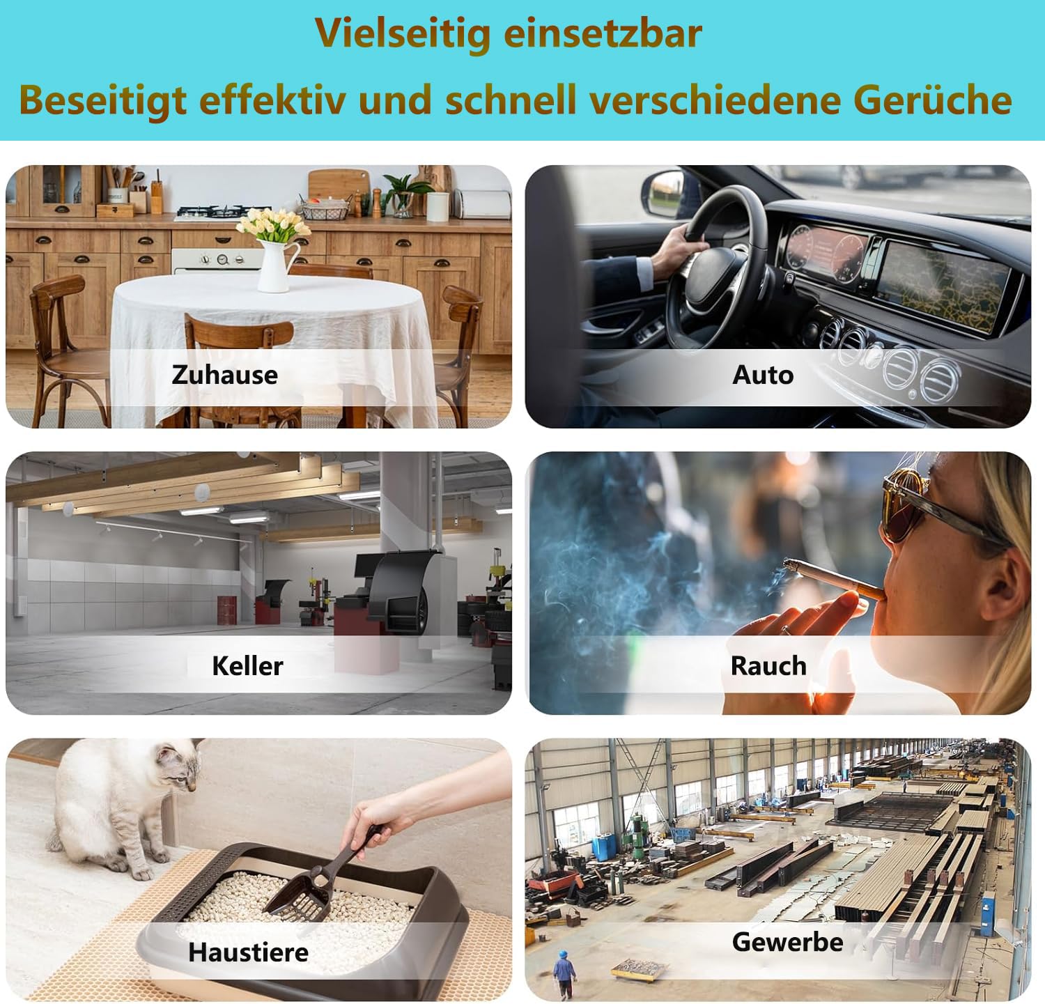 Generatore di ozono, 60000 mg/ora, con indicatore di temperatura e umidità, purificatore d'aria con timer da 120 minuti, per auto, appartamento, stanza, fumo, odori di animali domestici e odori della