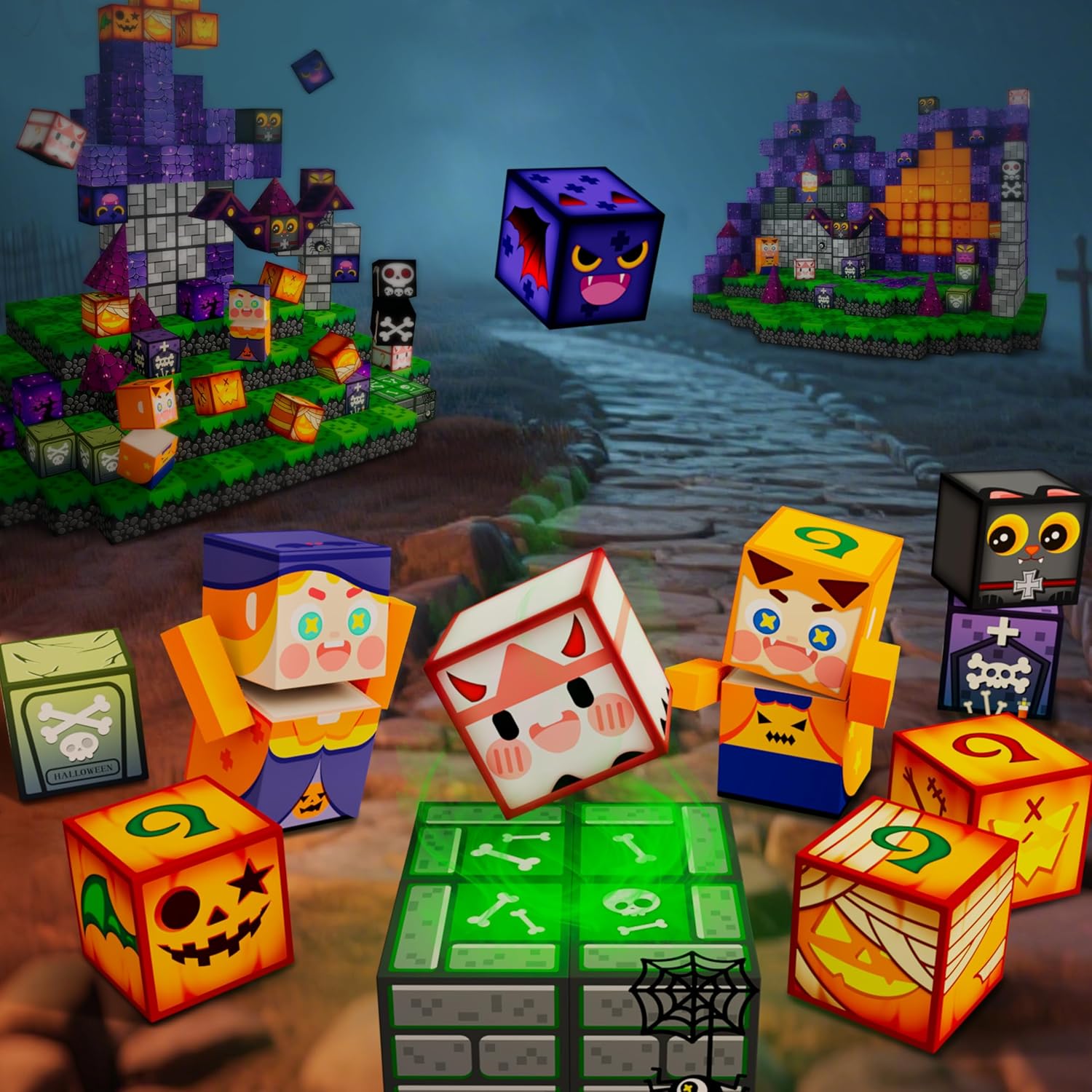 Mysterious Castle Magnetic Building Blocks for Kids 100PCS, 0.8in Magnet Cubes STEM Educational Construction Toys for Boys and Girls, 0.8in Magnetic Toys Gift Set