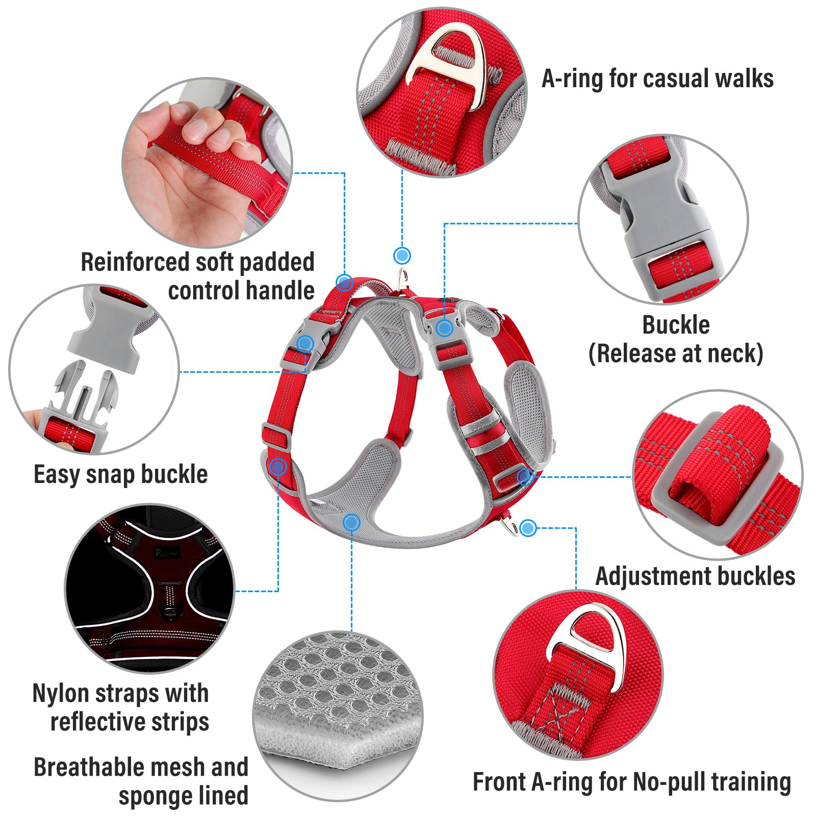 Plutus Pet No Pull Dog Harness, Release At Neck, Reflective Adjustable Dog Vest Harness - Image 2