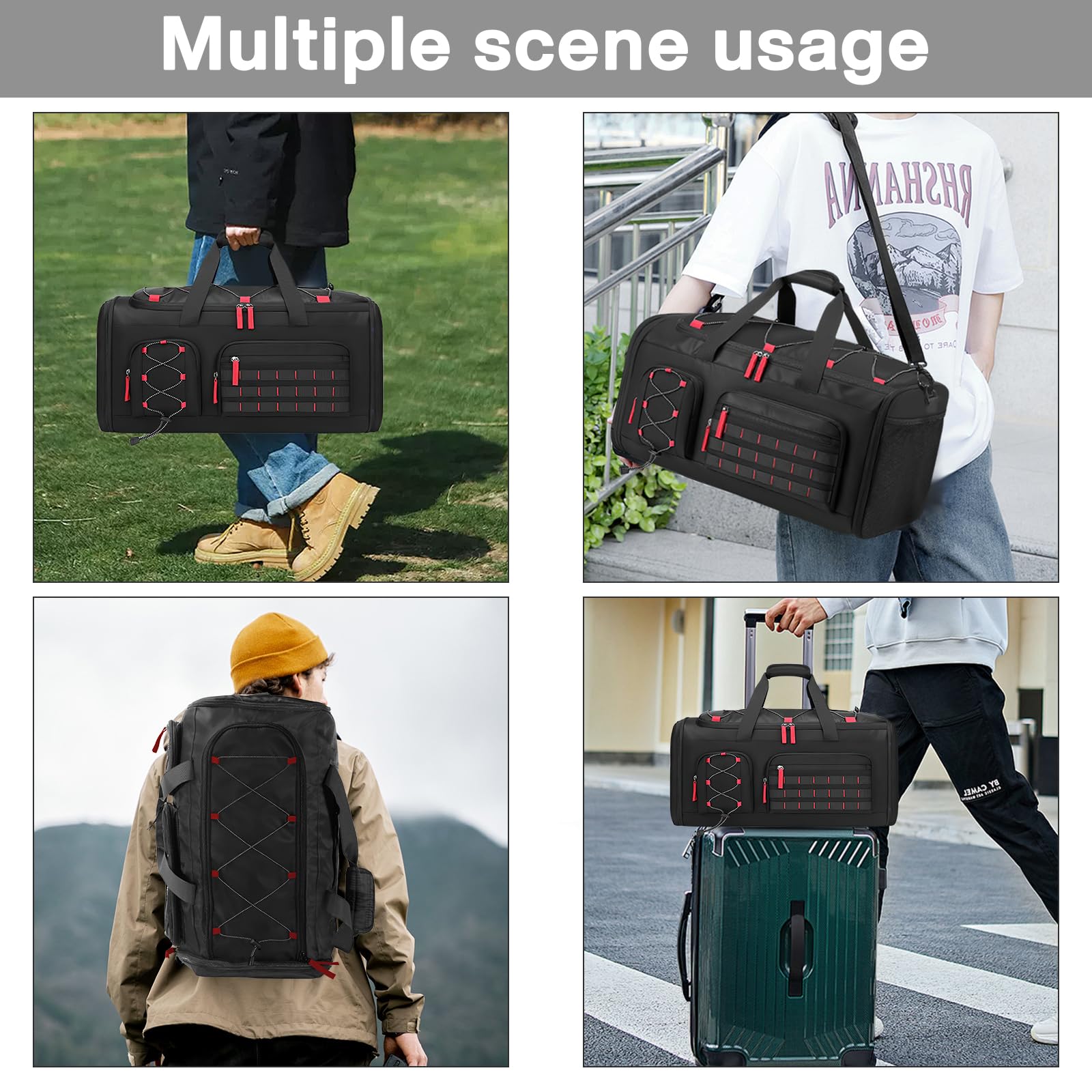 Borsa da Palestra da 35 Litri, Borsone Sportivo, Borsone Da Viaggio Con Scomparto Per Scarpe, Borsa da Viaggio Con Separazione Tra Asciutto E Bagnato E Tasca Impermeabile, Per Uomini E Donne