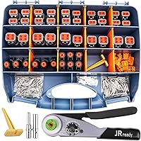 Vista 1 de JRready ST6361 Kit de conectores Deutsch, conector impermeable automotriz DTP de 2 y 4 vías, conectores macho hembra DTHD de 1 pin con herramienta