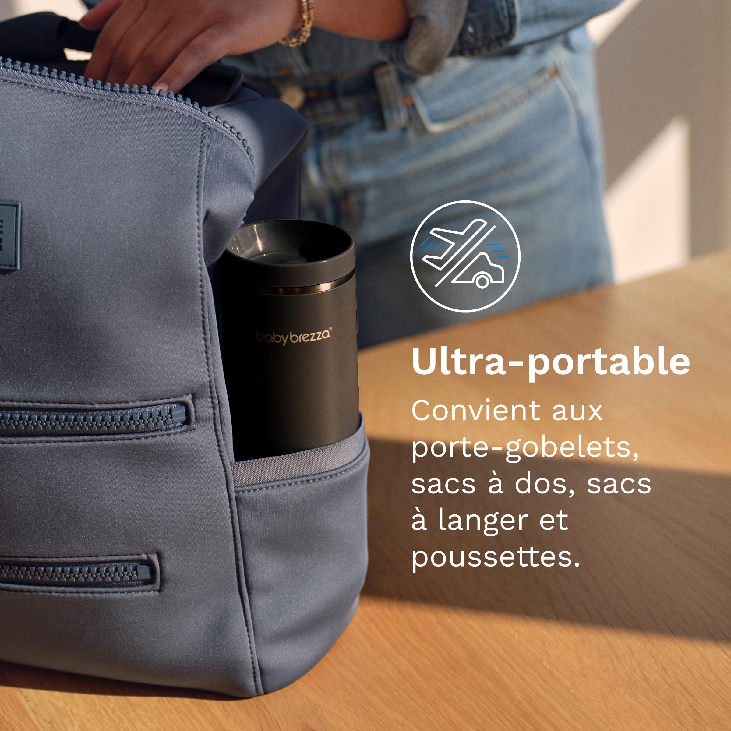 Baby Brezza - Super Fast Portable Bottle Warmer - Chauffe biberon nomade ultra rapide avec recharge rapide et longue durée - Chauffe uniforme et sécurisée du lait maternel et infantile jusqu'à 270 ml