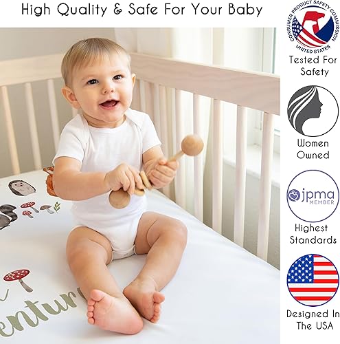 Miniatura 9 de Sweet Jojo Designs Juego de sábanas bajeras para cuna color verde oscuro sólido para niños y niñas para bebés para bebés recién nacidos se adapta a