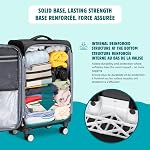 Atlantic Sailbound Softside Carry-On Luggage – with 8 Spinner Wheels and Retractable Handle, Integrated TSA Lock, RFID Pocket & USB Charging Port, Includes 2 Packing Cubes – Black