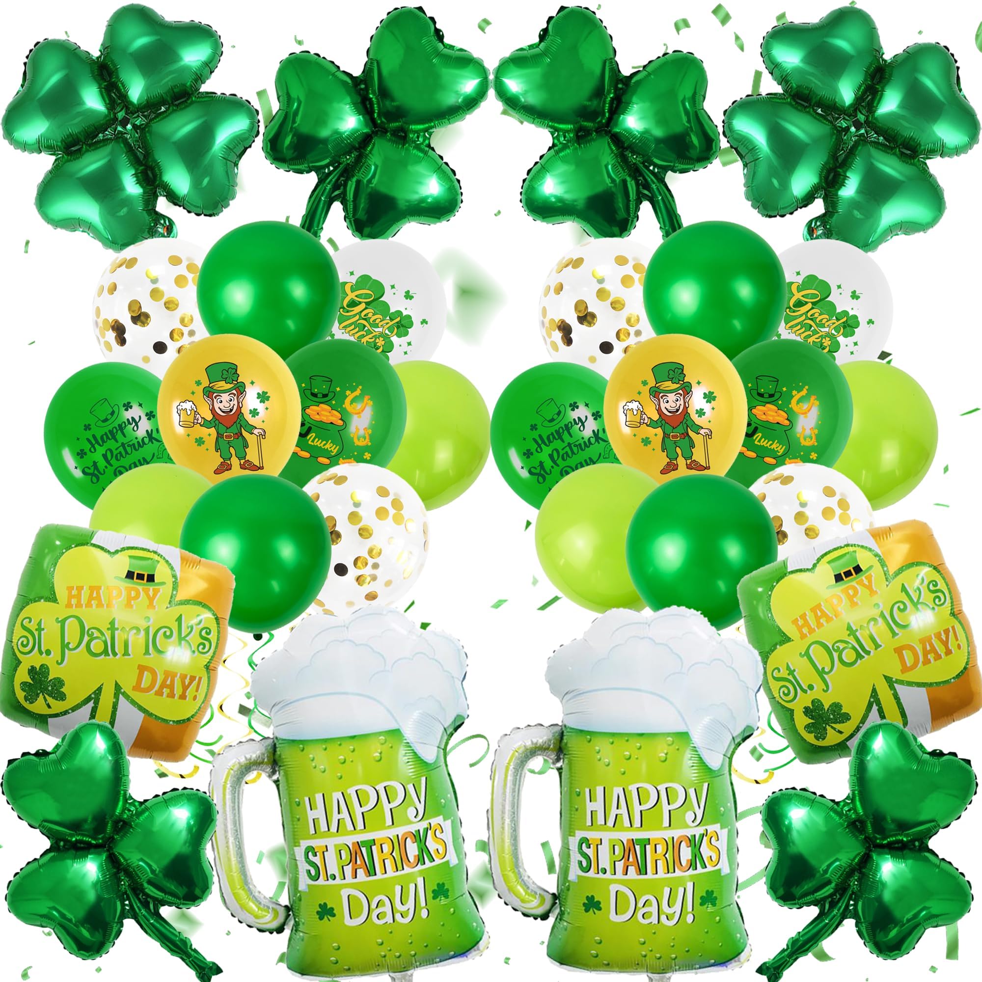 St. Patrick's Day Balloons Decorations - 30 Pieces Shamrock Themed Decorations Saint Patrick's Day Decorations for St. Patrick's Balloons Garland Shamrock Themed Party Decorations
