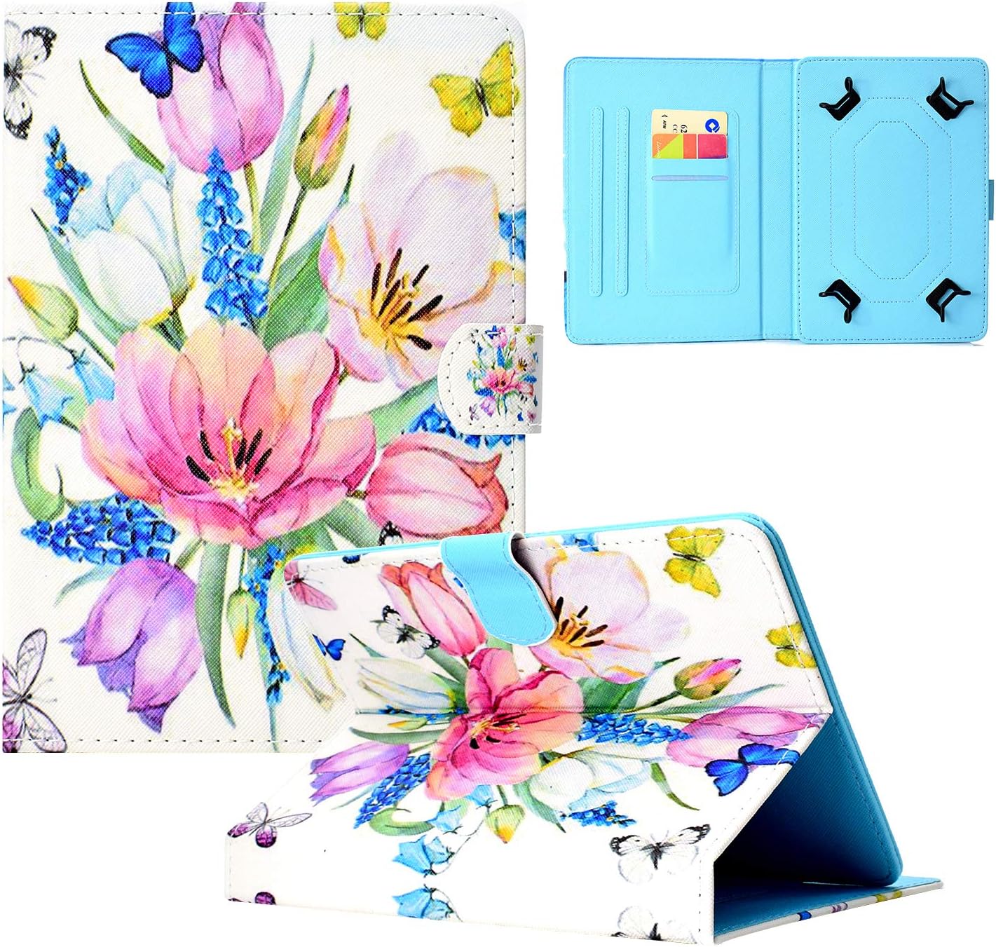 Dteck 7-10.5 inch Universal Tablet Case, Nice Cute Folio Protector Wallet Leather Case for All 7-10.5 Inch Touchscreen Tablet For 8-9 inch Touchscreen tablet Dteck-un8