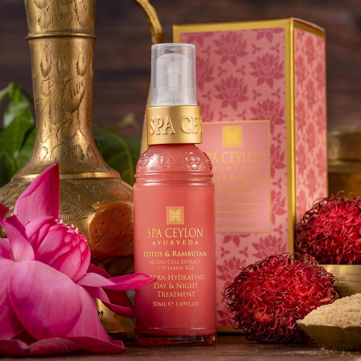 SPA CEYLON Lotus & Rambutan Ultra-Hydrating Day & Night Treatment, Natural Formula, Night Moisturizer for Face, Daily Face Moisturizer, For Sensitive Skin, 50ml - Image 3