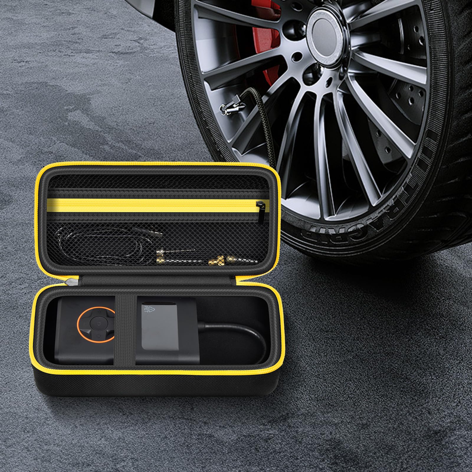 Gehäuse kompatibel mit Fanttik X9 Pro tragbaren Reifenablaser für Motorrad, auch für Xiaomi elektrischen Luftkompressor 2 / 1S, Inflate Bike Pump Box Halten Luftrohr(nur Tasche)
