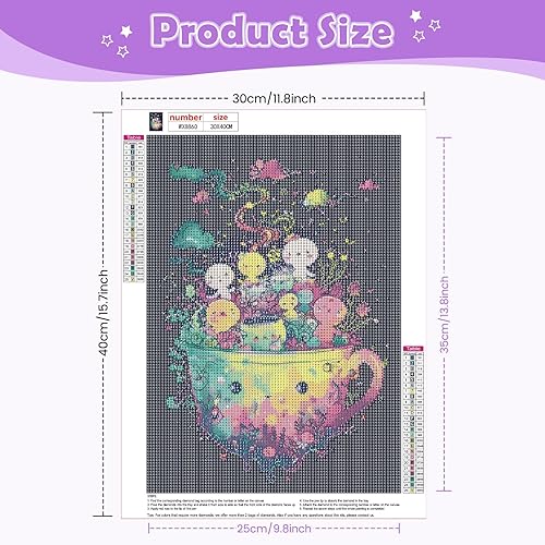Miniatura 3 de NEWENMO Kits de pintura de diamantes para adultos principiantes DIY 5D linda pintura de diamantes de dibujos animados con diamantes redondos,