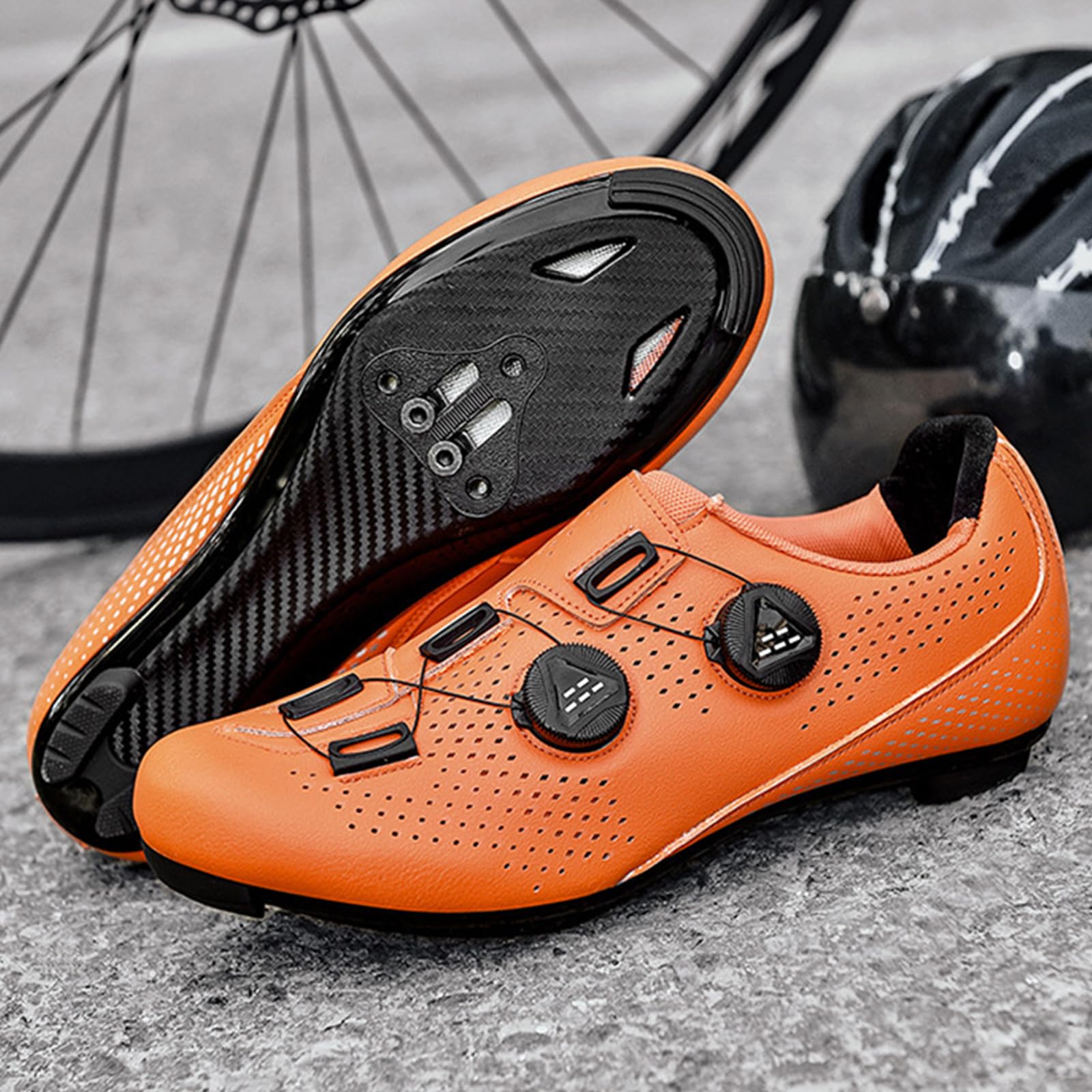 SDEQA Herren Fahrradschuhe für Damen, Rennrad Schuhe Draussen Kompatibel mit Peloton Look SPD SPD-SL Delta Lock Pedal Reitschuhe MTB Fahrrad Schuhe
