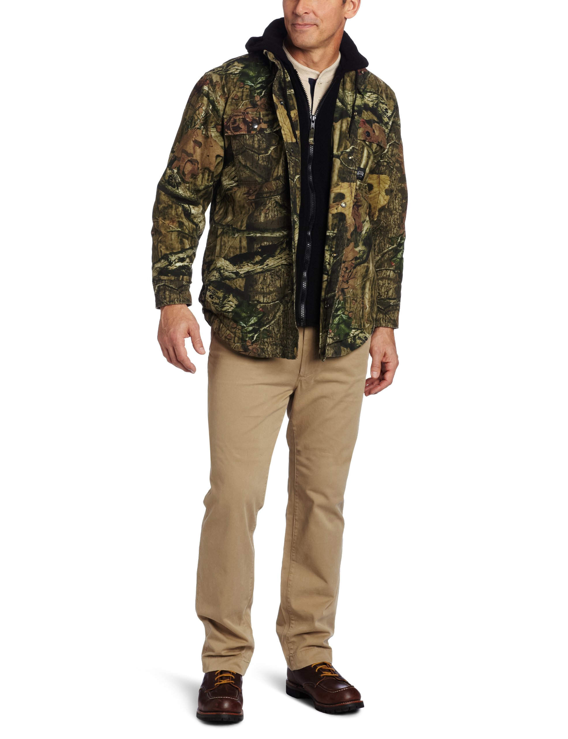 Key Industries Men's Plus Size Mossy Oak Infinity camo Fleece Lined Shirt jac