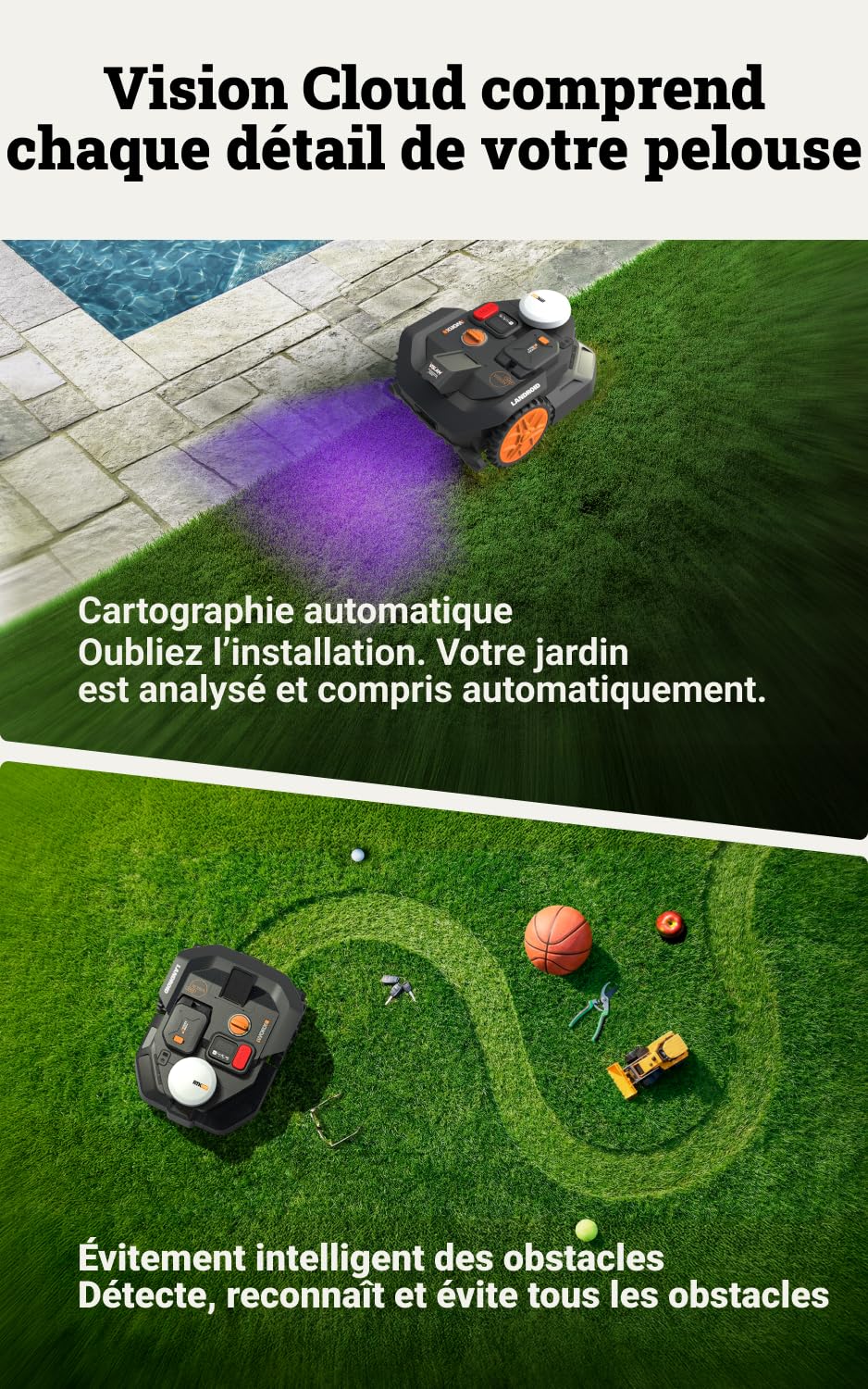 WORX Vision Cloud 2WD Robot Tondeuse WR304E - vue 2