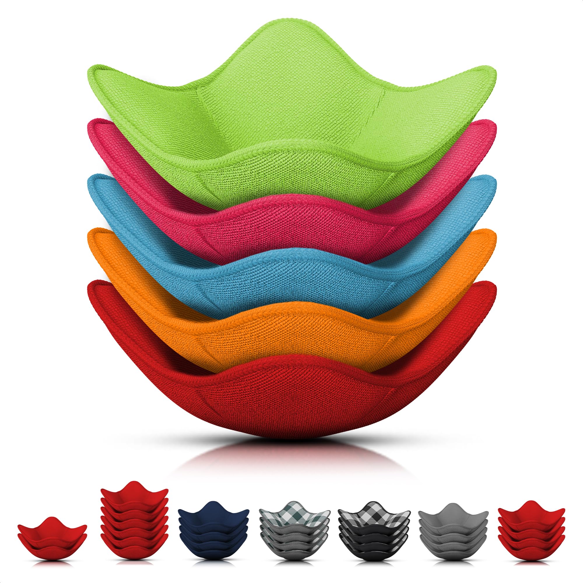LIBERHAUS Microwave Bowl Holder Set of 5 – Five-Color Pack, Microwave Bowl Holders for Hot Food (7.5"x7.5") – Heat-Resistant Fabric, for Bowls, Cups, Saucers, Machine Washable — image 1