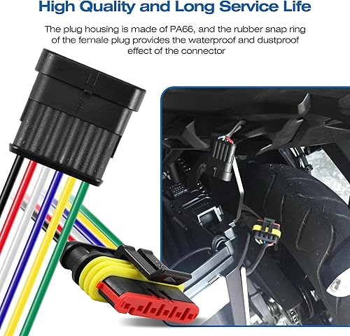Miniatura 7 de RDBS Kit de 5 conectores de cable eléctrico de 6 pines, enchufe macho y hembra impermeables de 6 vías para automóvil, camión, motocicleta, barco