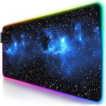 TITANWOLF - RGB Gaming Mouse Pad XXL - Gaming Mouse Pad - 800x300mm - Stars11 LED Colours and Light Effects - Precision and Speed - Washable - for Computer PC and Laptop -