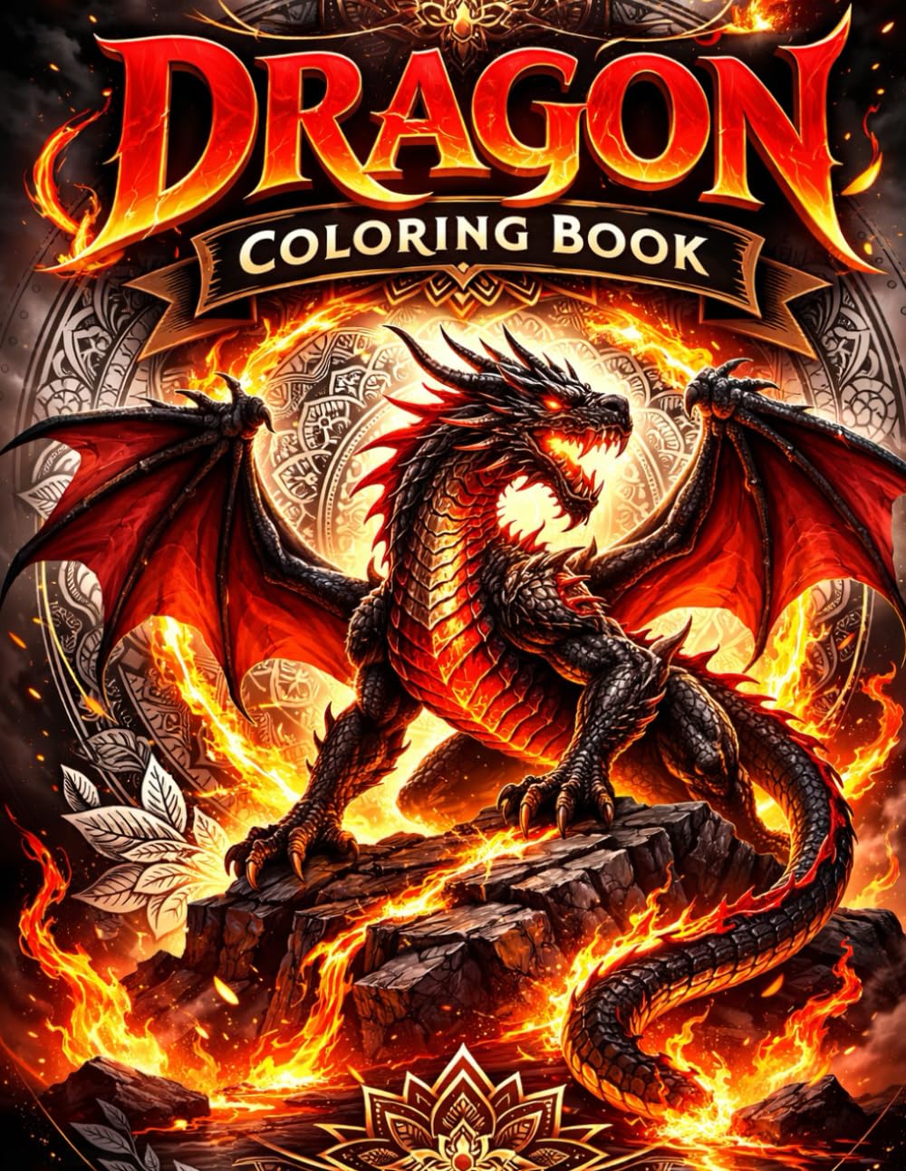 Dragon Coloring Book: Enchanting Activity and Entertainment for Fantasy loving Adults 80 Pages 8.5 * 11