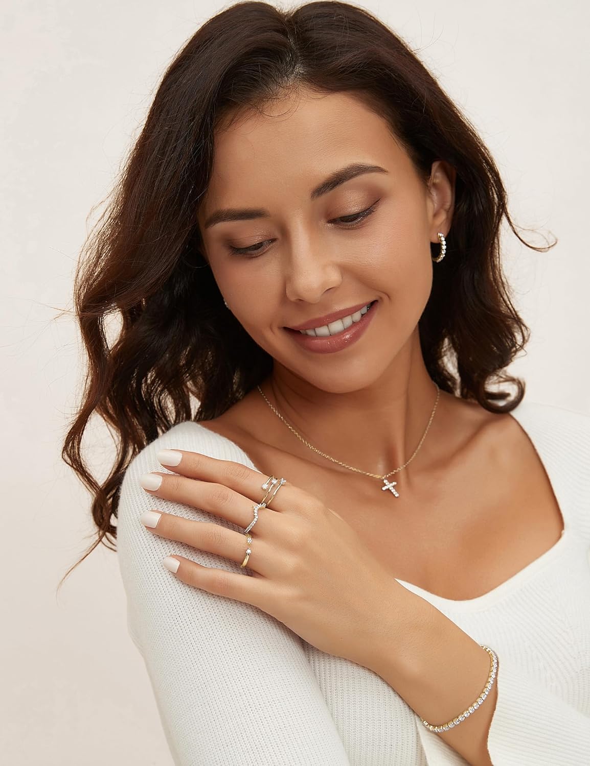 Mameloly Wedding Bands for Women Open Stackable CZ Cubic Zirconia Engagement Rings for Her Size 3-12 - Image 4