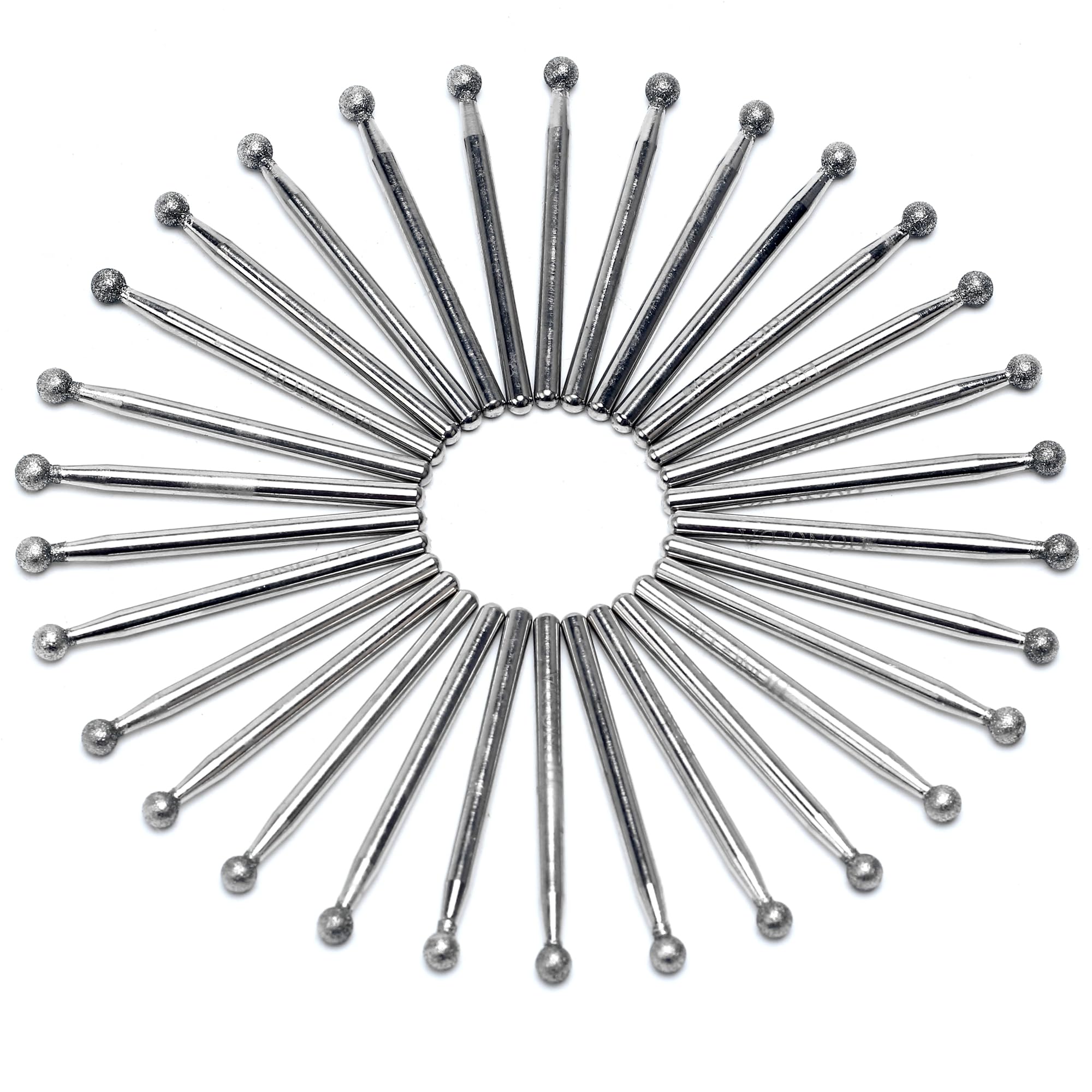 Foret diamanté 4 mm JINGLING en lot de 30 pièces avec tige 1/8 pouce pour outils rotatifs