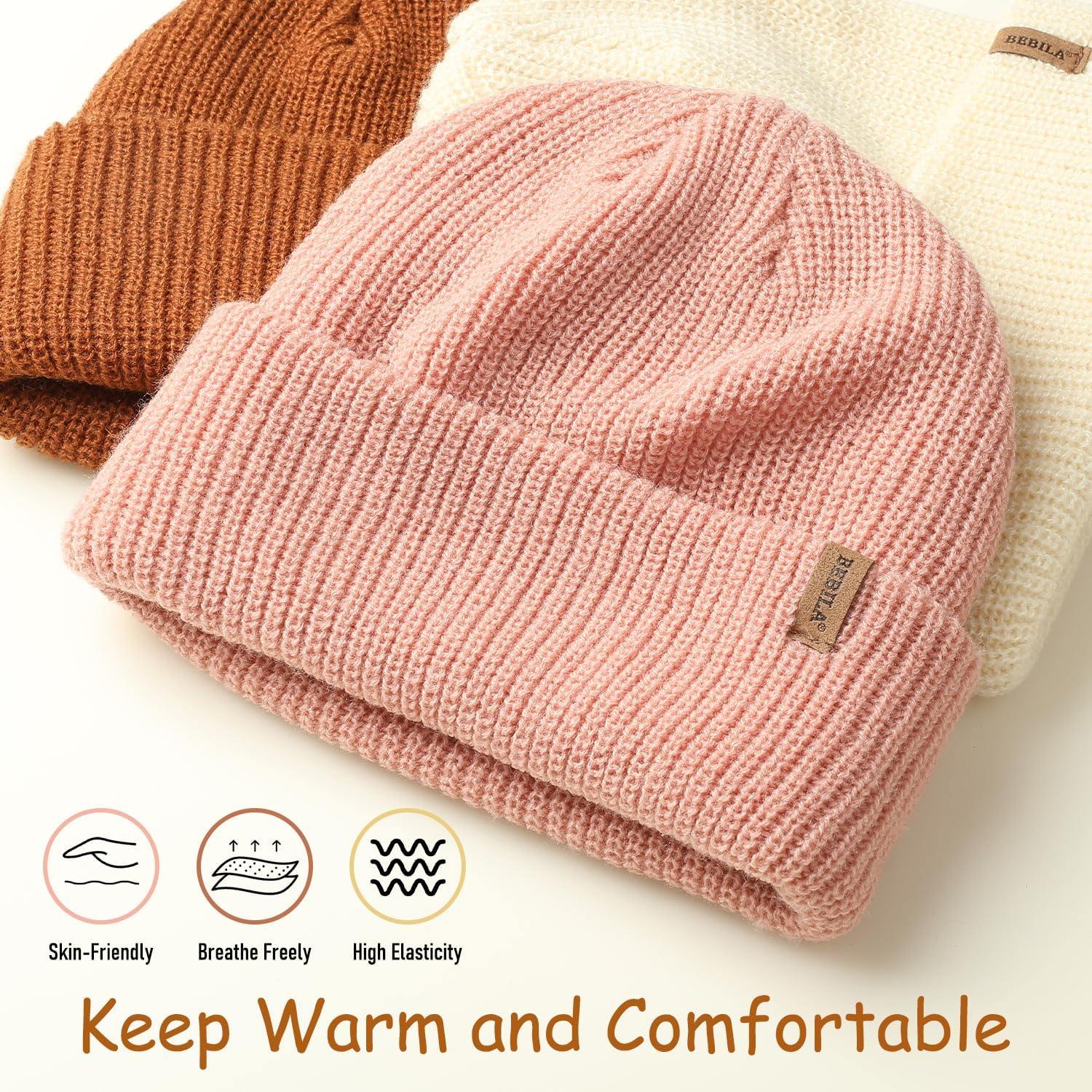 Bebila Baby Beanie Toddler Infant Winter Hats Knit Warm Caps for Boys Girls - Image 2