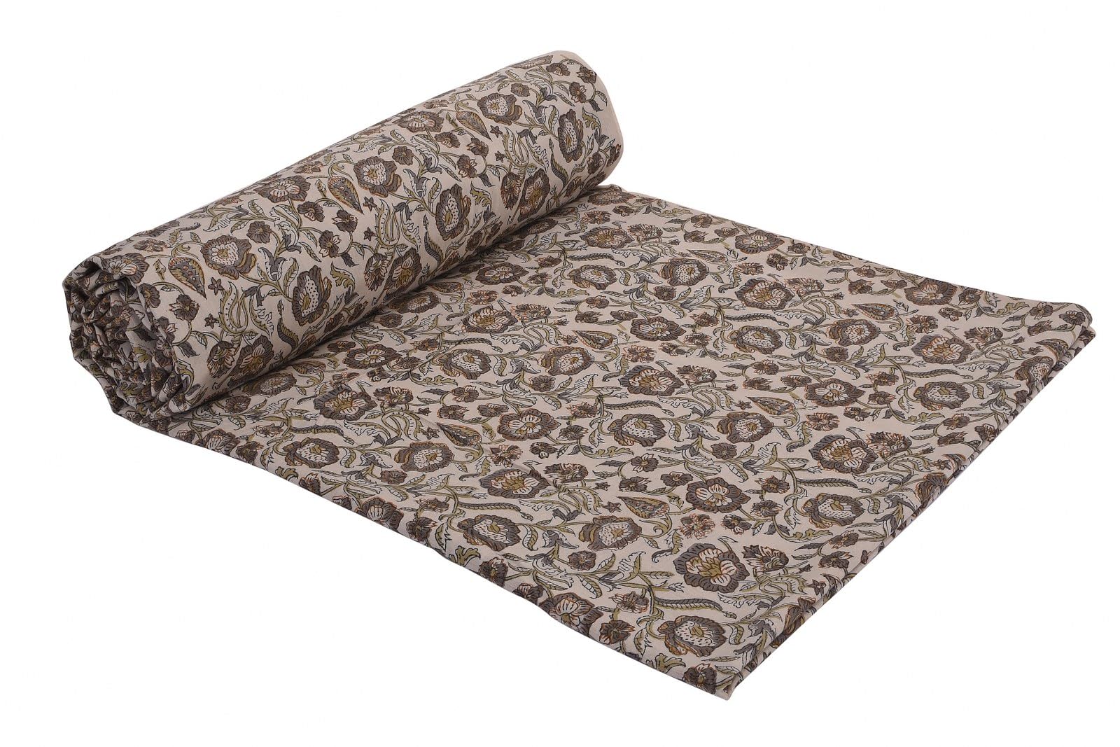 Trade Star 100% Cotton Natural Fabric for Dressmaking 3 Yard Hand Block Print Fabric Indian Ethnic Running Sewing Cloth for Crafting for Home Decor