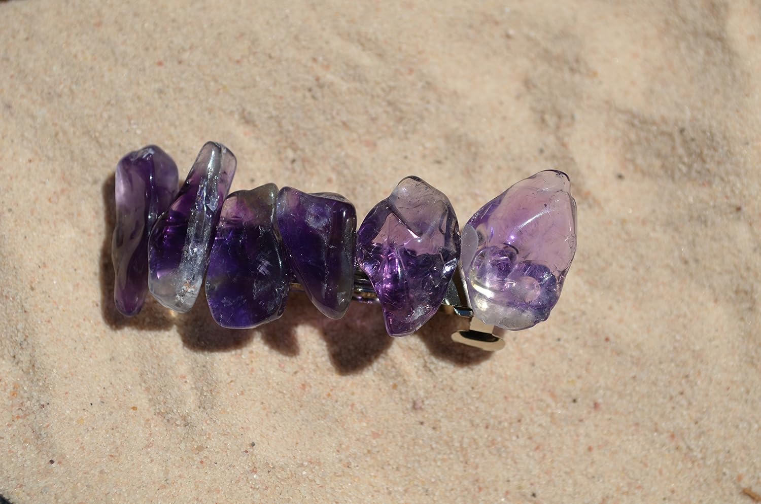 Amethyst Stone French Barrette Hair Clip : Beauty & Personal Care
