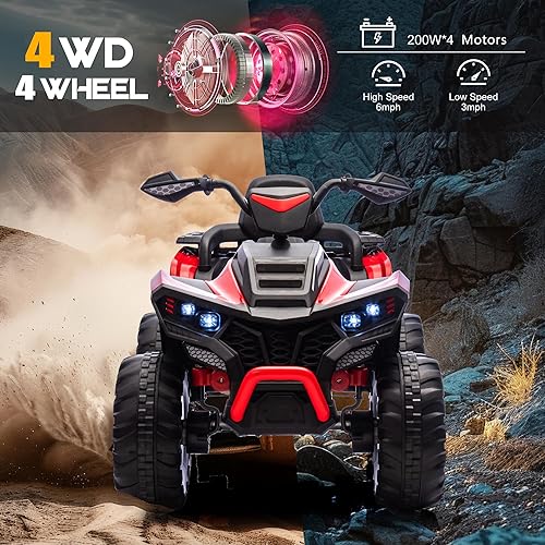 Miniatura 6 de Juguete eléctrico de 24 V para niños, asiento espacioso para niños con motor de doble accionamiento, velocidad máxima de 6 Mph, marcha adelante y