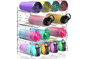 4-Tier Freestanding Shelf - Crystal-Clear Water Bottle Organizer