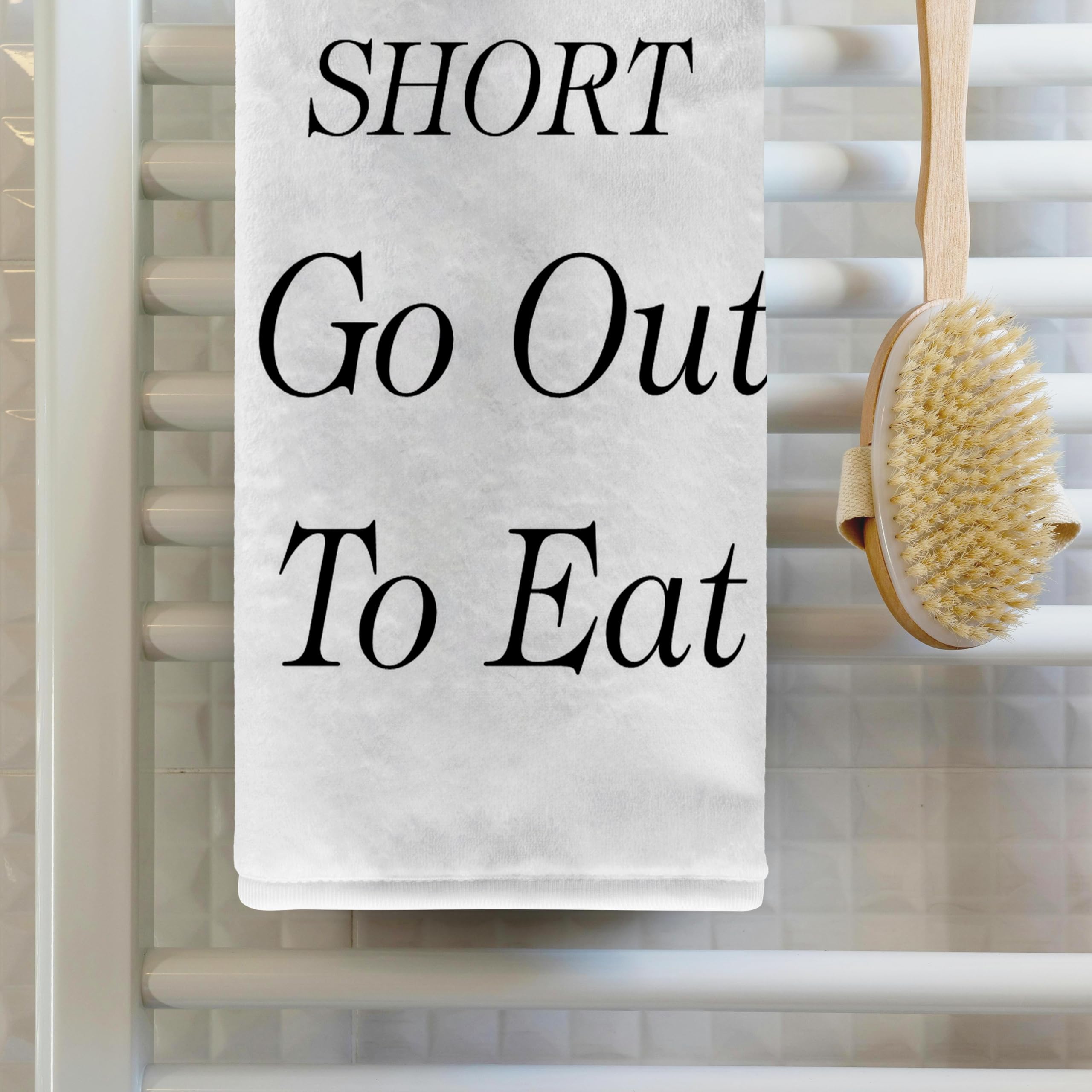 3dRose - Image of Words Life is Short Go Out to Eat - Towel - (twl-318359-1)