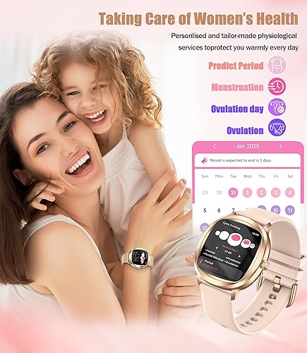 Miniatura 5 de Relojes inteligentes para mujer, reloj inteligente de 1.72 pulgadas para teléfonos Android con monitor de frecuencia cardíacasueño, más de 100 modos