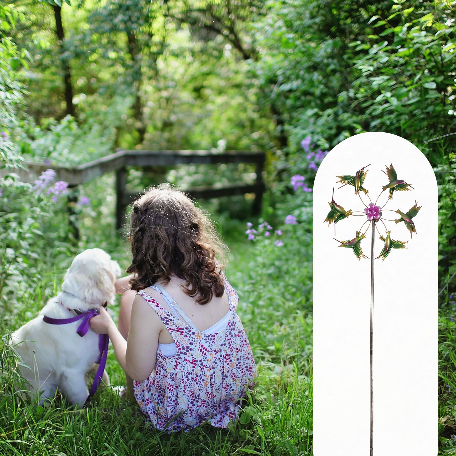 Luxshiny Schwenkbares Windspiel aus Eisen mit Schönem Design Einfach zu Bedienen für Garten und Terrassen Deko im Outdoor Bereich