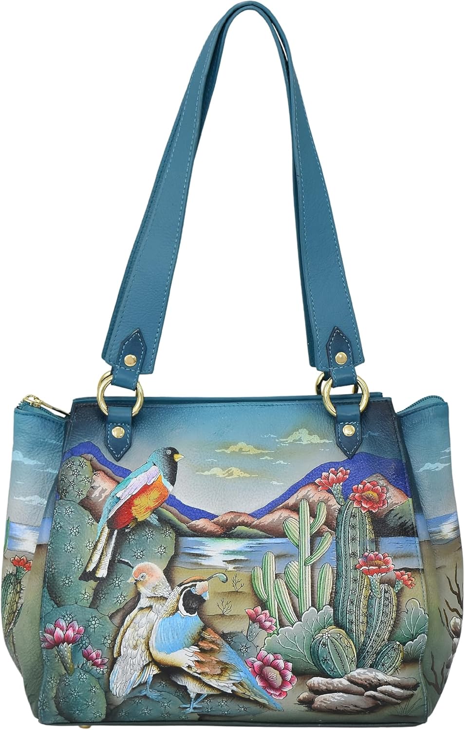 Anuschka 7603 Tote Bag, Women’s Hand-Painted Genuine Leather Handbag