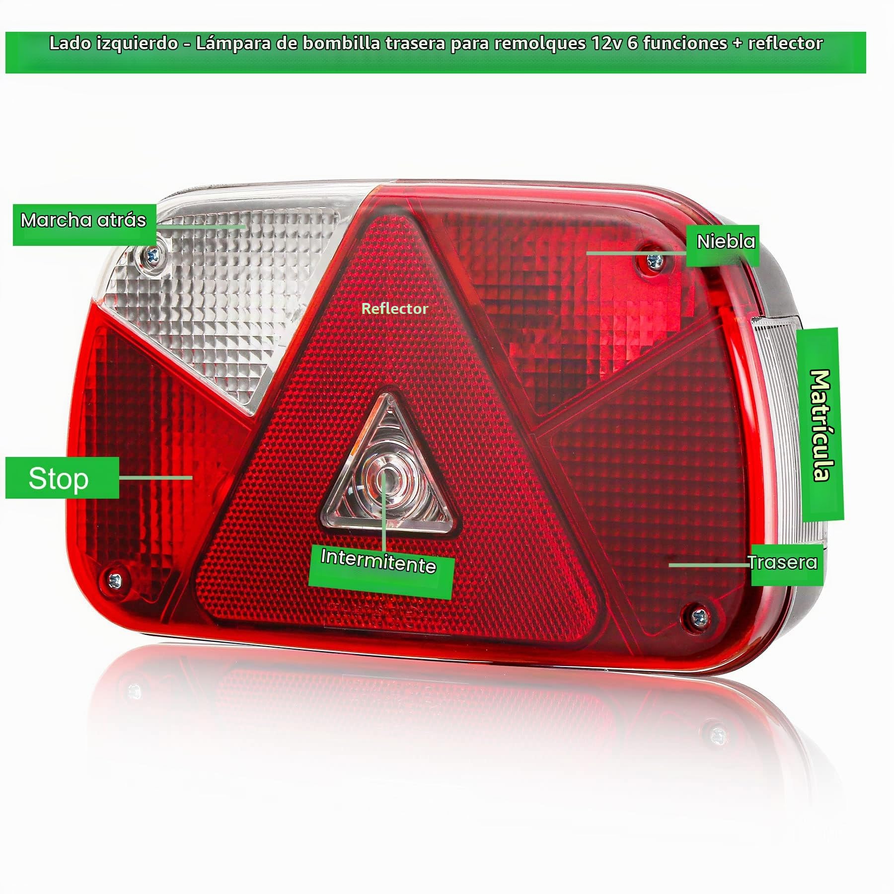 Kit Pilotos Traseros Remolque 12v,Precableada Conector 13pines Cable 4m con Conexión de Bayoneta de 2x6pines,Impermeable Homologado E11 7Funciones Luces Traseras de Remolque