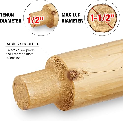 Miniatura 8 de Lumberjack Tools Cortador de espiga Pro Log de 2", cortador de espiga premium (TTR2000)