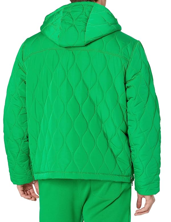 Amazon Essentials Men's Anorak Hooded Quarter-Zip Puffer Coat, Green, X-Small by Amazon Essentials - Image 6