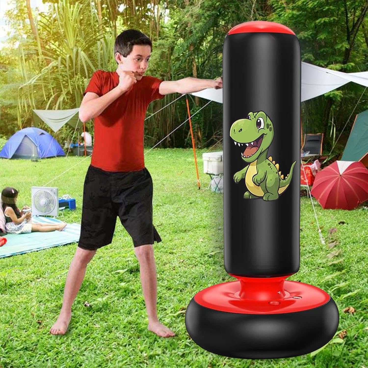 Inflatable Boxing Bag, 130x60cm PVC Training Fitness Equipment Punching Practice Karate Bag Portable Exercise for Sports, Play, Training, Recreation