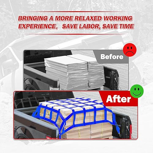 Miniatura 5 de Red de elevación de carga de 1212 libras, correas de red de elevación de seguridad de 4.92 x 4.92 pies para polipasto de malla cuadrada de 3.9 in,