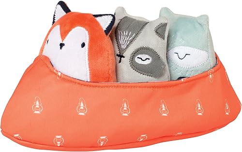 Manhattan Toy Camp Acorn Canoe Buddies - Juguete de peluche suave para bebé, color naranja, 9 x 4 x 5 pulgadas